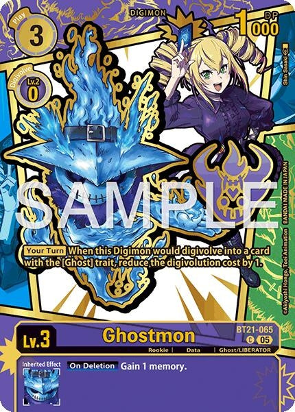 Image for Ghostmon (Rare Pull) (BT21-065 C) (Dawn of Liberator) (EX-11) - Digimon Card Game