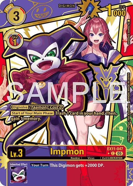 Image for Impmon (Rare Pull) (EX11-047 C) (Dawn of Liberator) (EX-11) - Digimon Card Game