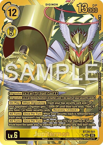 Image for Jupitermon (Rare Pull) (BT24-101 SEC) (Time Stranger) (BT-24) - Digimon Card Game
