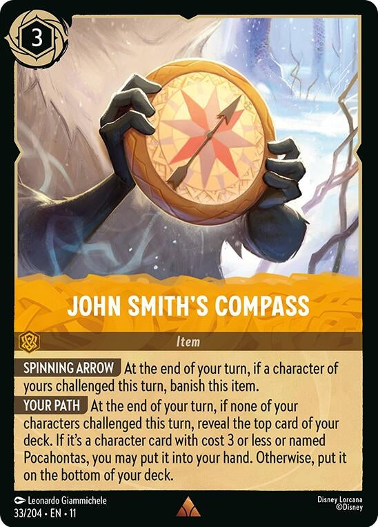 Image for John Smith's Compass (33/204) (Winterspell) - Disney Lorcana