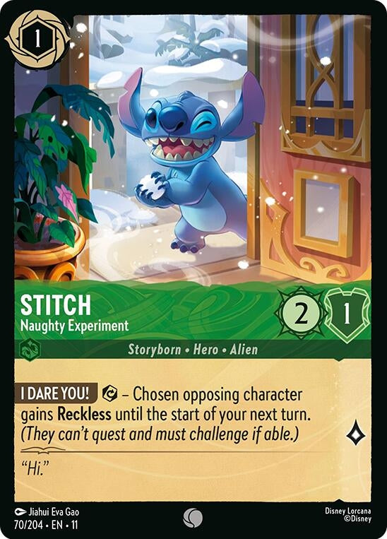 Image for Stitch - Naughty Experiment (70/204) (Winterspell) - Disney Lorcana
