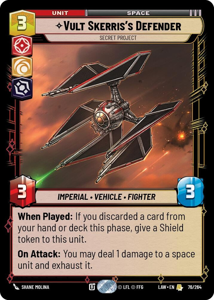 Image for Vult Skerris's Defender - Secret Project (76/264) (A Lawless Time) - Star Wars: Unlimited