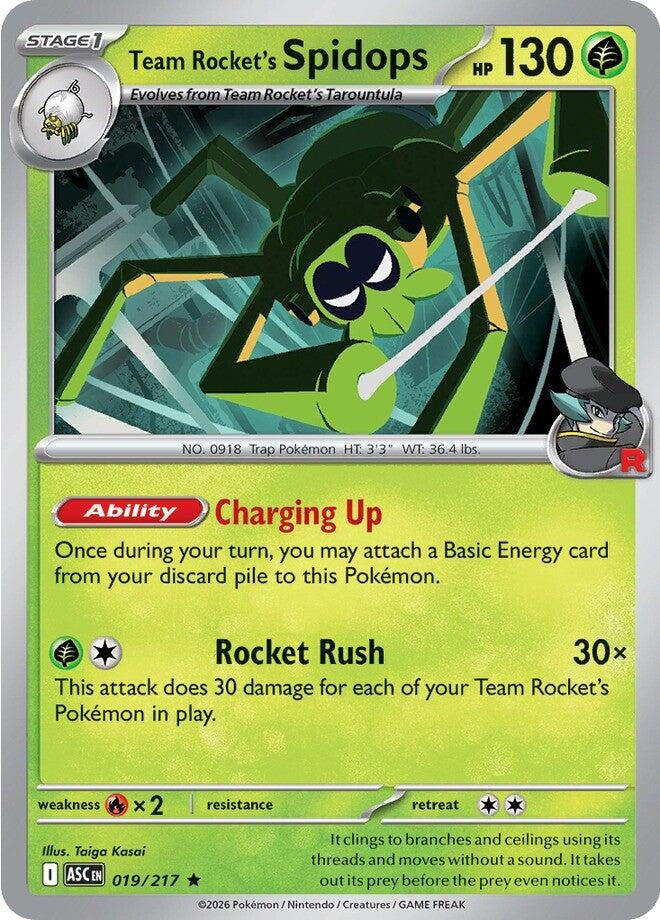 Image for Team Rocket's Spidops (019/217) (ME: Ascended Heroes) - Pokemon