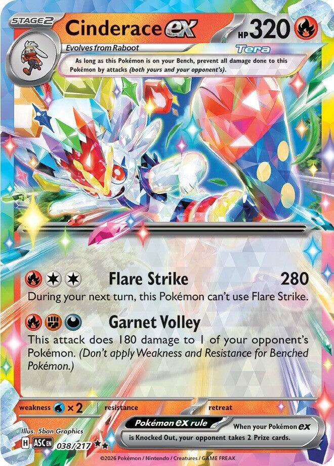 Image for Cinderace ex (038/217) (ME: Ascended Heroes) - Pokemon