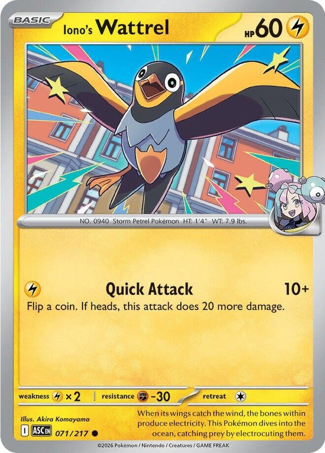 Image for Iono's Wattrel (071/217) (ME: Ascended Heroes) - Pokemon