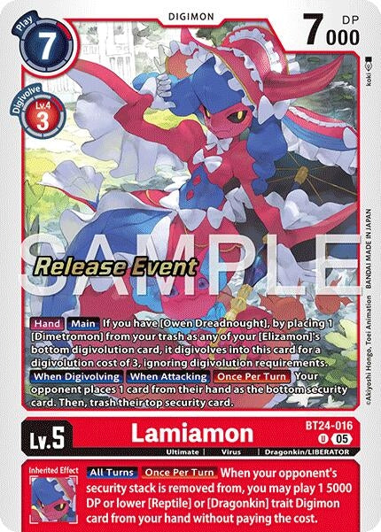 Image for Lamiamon (BT24-016 U) (Time Stranger Release Event Cards) (BT-24_PR) - Digimon Card Game