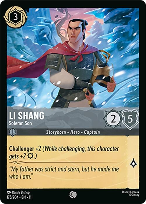 Image for Li Shang - Solemn Son (175/204) (Winterspell) - Disney Lorcana