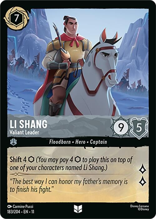 Image for Li Shang - Valiant Leader (183/204) (Winterspell) - Disney Lorcana