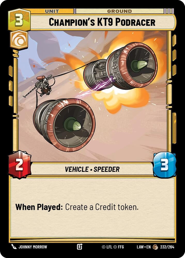 Image for Champion's KT-9 Podracer (232/264) (A Lawless Time) - Star Wars: Unlimited