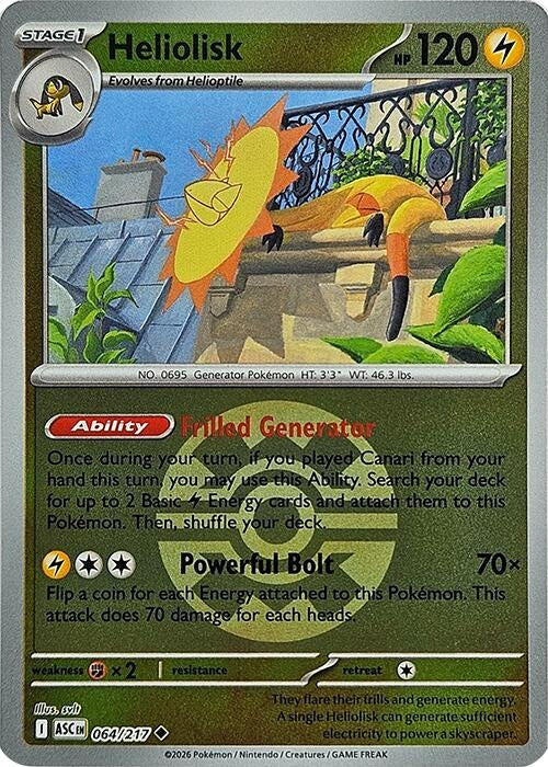 Image for Heliolisk - 064/217 (Quick Ball) (064/217) (ME: Ascended Heroes) - Pokemon