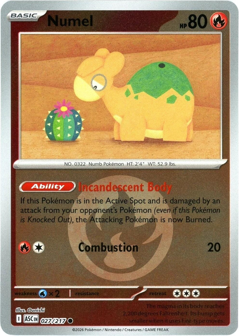 Image for Numel - 027/217 (Energy Symbol Pattern) (027/217) (ME: Ascended Heroes) - Pokemon