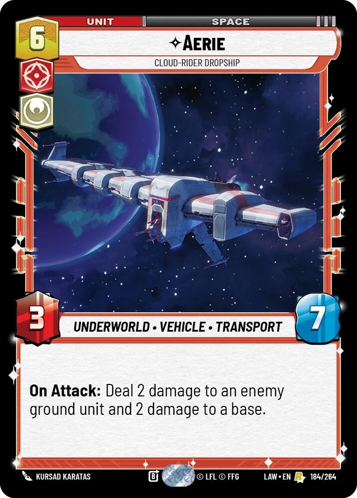 Image for Aerie - Cloud-Rider Dropship (184/264) (A Lawless Time) - Star Wars: Unlimited