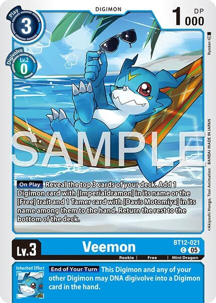 Image for Veemon - BT12-021 (Reprint) (BT12-021 C) (Advanced Booster Digimon Generation) (AD-01) - Digimon Card Game