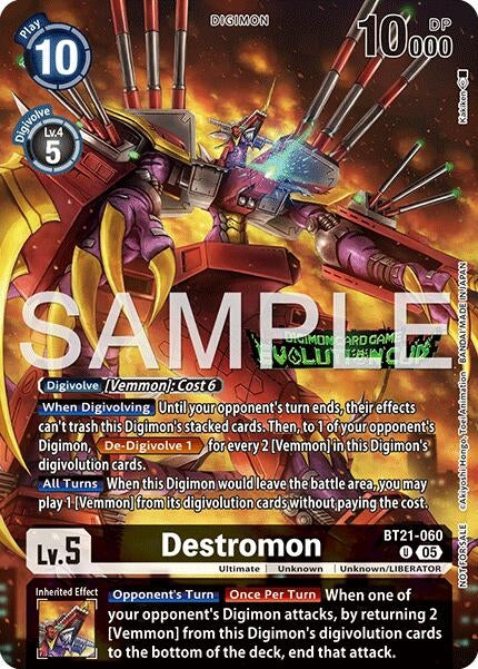 Image for Destromon (Evolution Cup 2026 Vol. 1 Participant) (BT21-060 U) (World Convergence) (BT-21) - Digimon Card Game