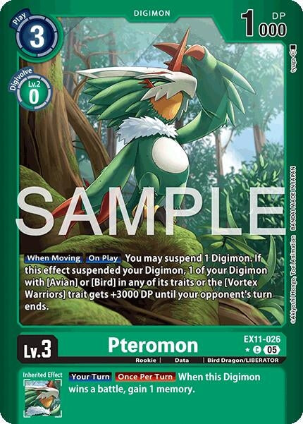 Image for Pteromon (Limited Foil) (EX11-026 C) (Dawn of Liberator) - Digimon Card Game