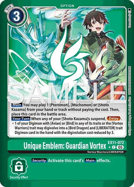 Image for Unique Emblem: Guardian Vortex (Limited Foil) (EX11-072 C) (Dawn of Liberator) (EX-11) - Digimon Card Game