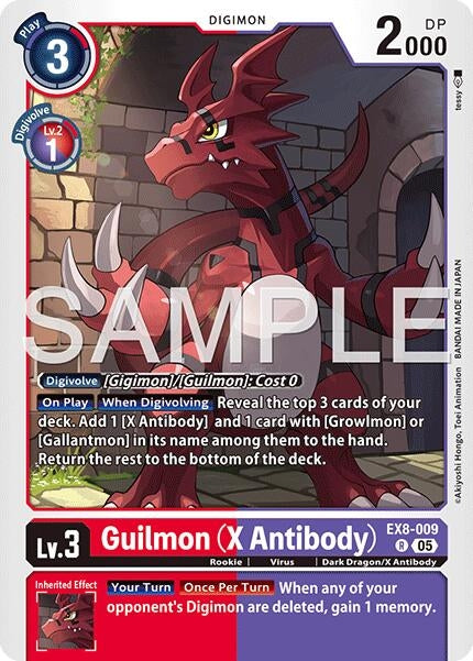 Image for Guilmon (X Antibody) (Reprint) (EX8-009 R) (Advanced Booster Digimon Generation) - Digimon Card Game