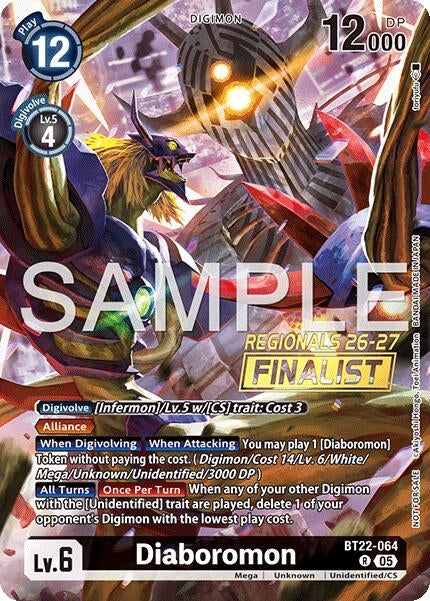 Image for Diaboromon (Regionals 26-27 Season 1 Finalist) (BT22-064 R) (Cyber Eden) - Digimon Card Game