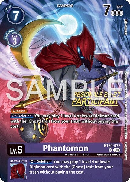 Image for Phantomon (Regionals 26-27 Season 1 Participant) (BT20-072 U) (Release Special Booster 2.5) - Digimon Card Game