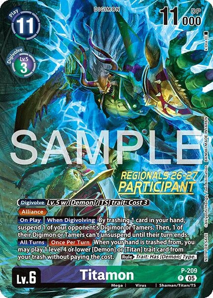 Image for Titamon (Regionals 26-27 Season 1 Participant) (P-209 P) (Digimon Promotion Cards) - Digimon Card Game
