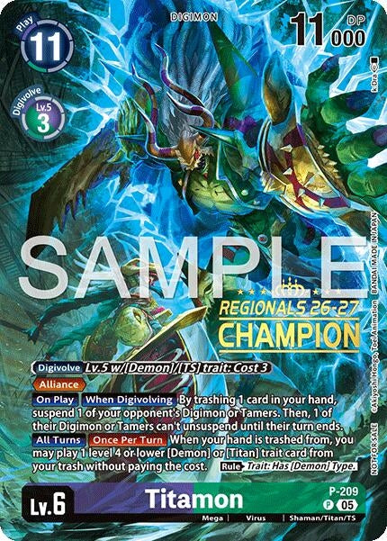 Image for Titamon (Regionals 26-27 Season 1 Champion) (P-209 P) (Digimon Promotion Cards) - Digimon Card Game