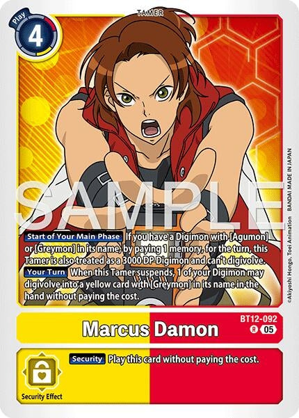 Image for Marcus Damon - BT12-092 (Reprint) (BT12-092 R) (Advanced Booster Digimon Generation) (AD-01) - Digimon Card Game