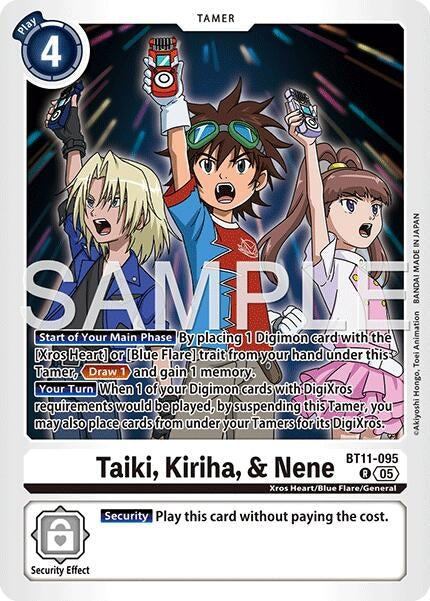 Image for Taiki, Kiriha, & Nene (Reprint) (BT11-095 R) (Advanced Booster Digimon Generation) (AD-01) - Digimon Card Game