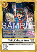 Image for Taiki, Kiriha, & Nene (Gold Border) (BT11-095 R) (Advanced Booster Digimon Generation) (AD-01) - Digimon Card Game