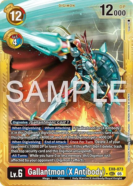 Image for Gallantmon (X Antibody) (Gold Border) (EX8-073 SEC) (Advanced Booster Digimon Generation) (AD-01) - Digimon Card Game