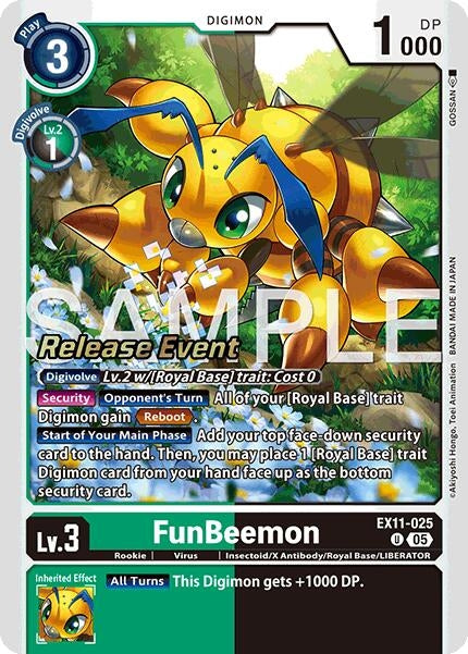Image for FunBeemon (EX11-025 U) (Dawn of Liberator Release Event Cards) (EX-11_PR) - Digimon Card Game