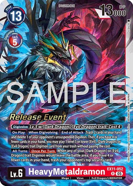 Image for HeavyMetaldramon (EX11-052 R) (Dawn of Liberator Release Event Cards) - Digimon Card Game