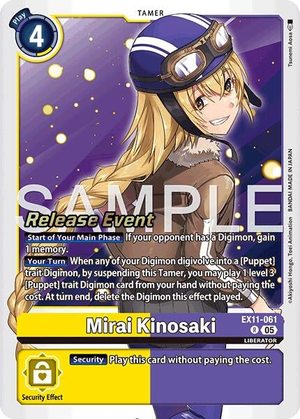 Image for Mirai Kinosaki (EX11-061 R) (Dawn of Liberator Release Event Cards) (EX-11_PR) - Digimon Card Game