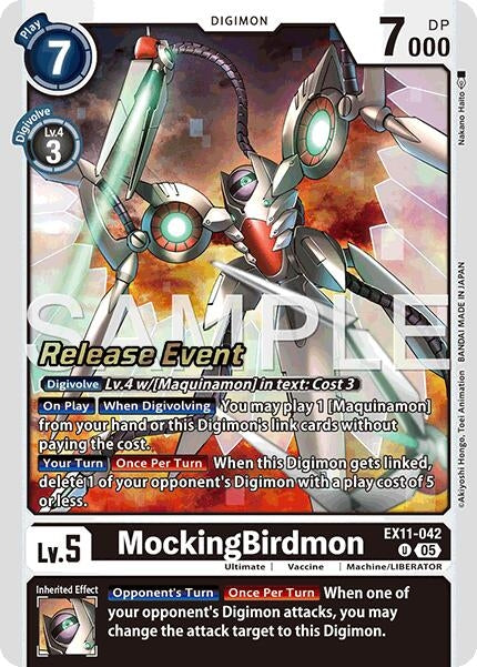 Image for MockingBirdmon (EX11-042 U) (Dawn of Liberator Release Event Cards) (EX-11_PR) - Digimon Card Game