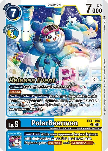 Image for PolarBearmon (EX11-016 U) (Dawn of Liberator Release Event Cards) (EX-11_PR) - Digimon Card Game