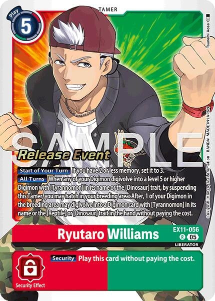 Image for Ryutaro Williams (EX11-056 R) (Dawn of Liberator Release Event Cards) (EX-11_PR) - Digimon Card Game