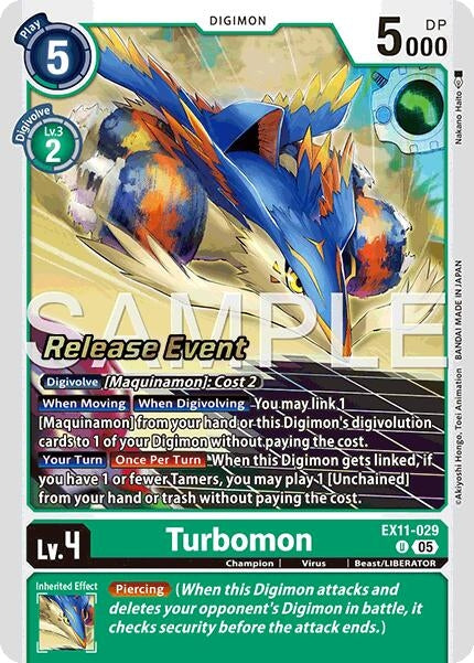 Image for Turbomon (EX11-029 U) (Dawn of Liberator Release Event Cards) - Digimon Card Game
