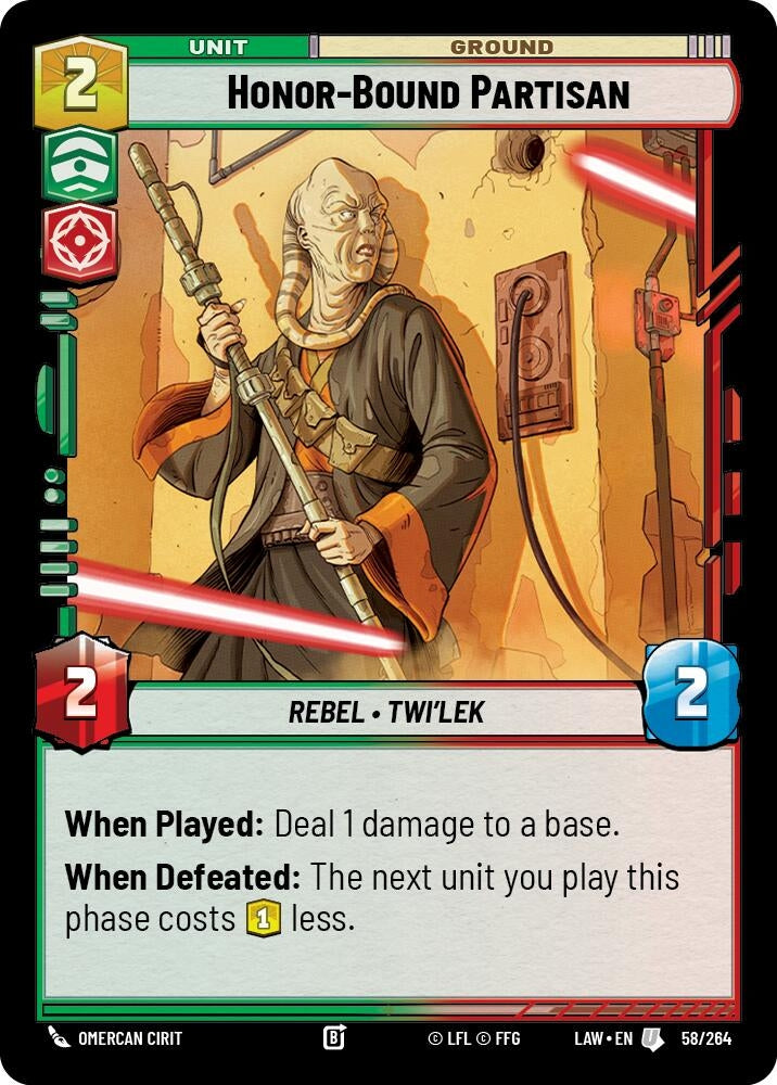Image for Honor-Bound Partisan (58/264) (A Lawless Time) - Star Wars: Unlimited