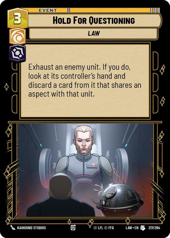 Image for Hold for Questioning (217/264) (A Lawless Time) - Star Wars: Unlimited