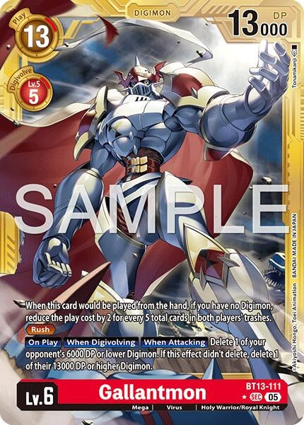 Image for Gallantmon - BT13-111 (Gold Border) (BT13-111 SEC) (Advanced Booster Digimon Generation) (AD-01) - Digimon Card Game