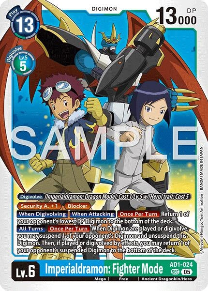 Image for Imperialdramon: Fighter Mode - AD1-024 (AD1-024 SEC) (Advanced Booster Digimon Generation) (AD-01) - Digimon Card Game