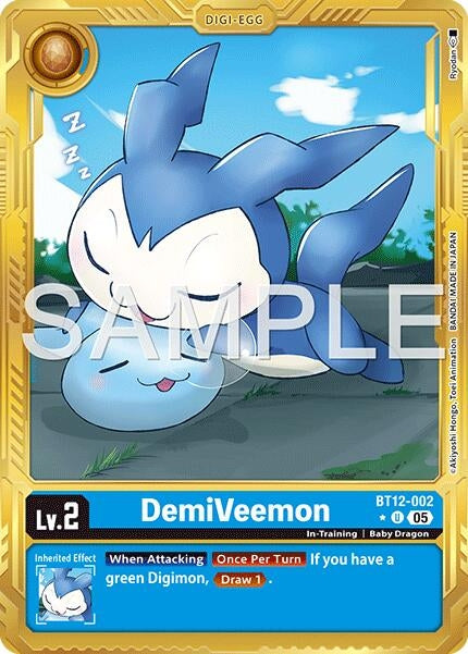 Image for DemiVeemon - BT12-002 (Gold Border) (BT12-002 U) (Advanced Booster Digimon Generation) - Digimon Card Game