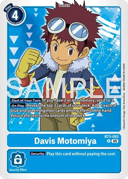 Image for Davis Motomiya (Reprint) (BT3-093 R) (Advanced Booster Digimon Generation) (AD-01) - Digimon Card Game
