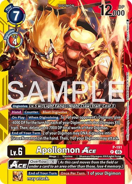 Image for Apollomon ACE (P-191 P) (Limited Card Pack -Another Knight-) (LM-07) - Digimon Card Game