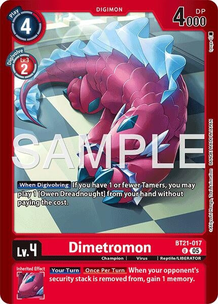 Image for Dimetromon - BT21-017 (BT21-017 U) (Limited Card Pack -Another Knight-) (LM-07) - Digimon Card Game