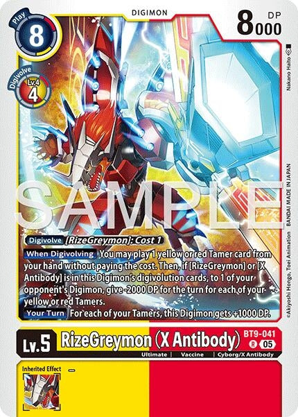 Image for RizeGreymon (X Antibody) (Reprint) (BT9-041 R) (Advanced Booster Digimon Generation) - Digimon Card Game