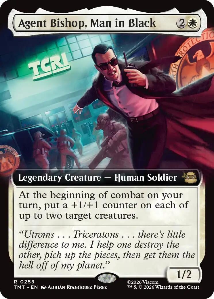 Agent Bishop, Man in Black (Extended Art) (258) (Teenage Mutant Ninja Turtles)