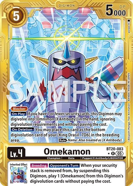 Image for Omekamon - BT20-083 (Gold Border) (BT20-083 R) (Advanced Booster Digimon Generation) (AD-01) - Digimon Card Game