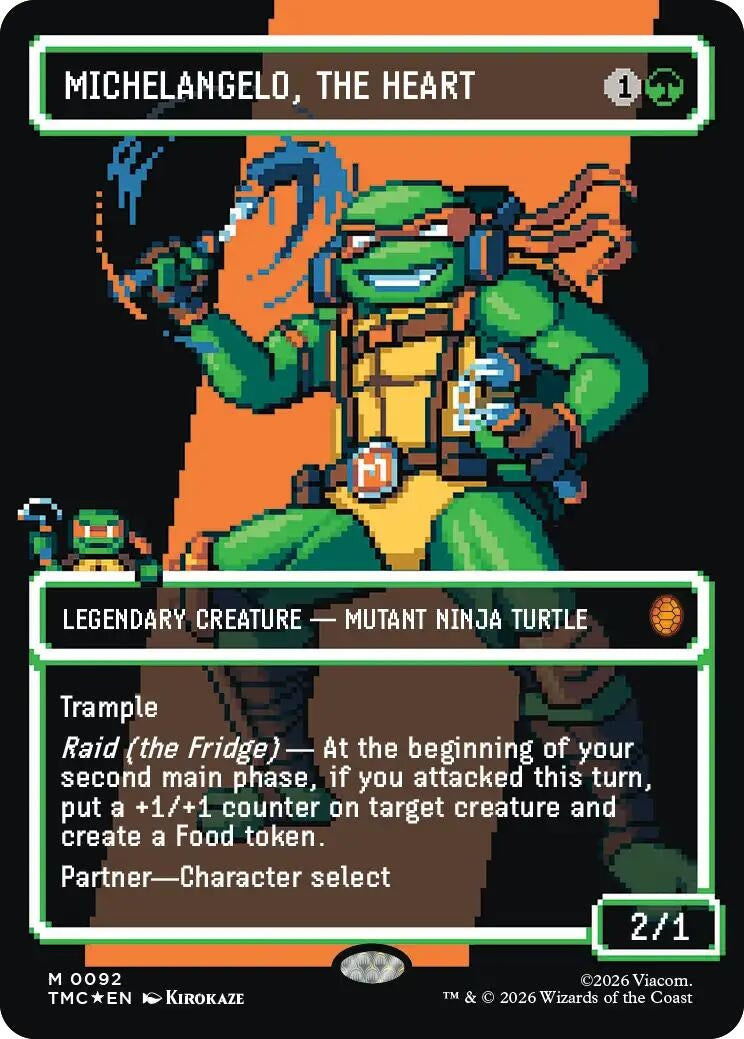 Image for Michelangelo, the Heart (0092) (Borderless) (Surge Foil) (92) (Teenage Mutant Ninja Turtles) - Magic: The Gathering