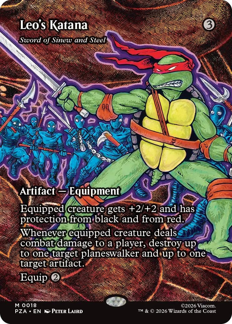 Image for Leo's Katana - Sword of Sinew and Steel (Borderless) (18) (Teenage Mutant Ninja Turtles Eternal-Legal) - Magic: The Gathering