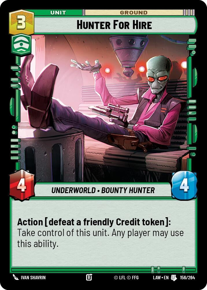 Image for Hunter for Hire (156/264) (A Lawless Time) - Star Wars: Unlimited